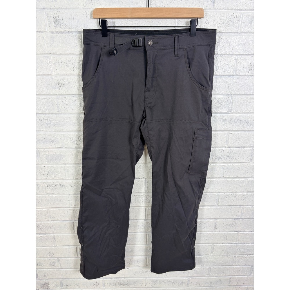 Prana Stretch Zion Convertible Pants Mens 32 Dark Gray Hiking Outdoor Trousers